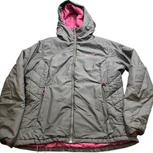 Patagonia Micro Puff Full Zip Quilted‎ Insulated Hooded Jacket Womens XL Gray